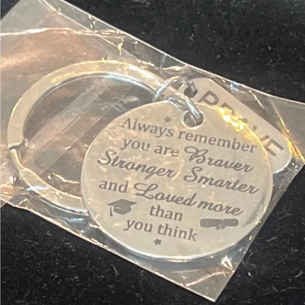 Graduate Silver Tone Inspirational Key Chain